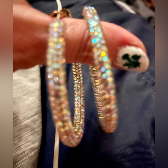 ♦️2 for $20 Sale!♦️New Big round silver and gold glittery hoops - Picture 2 of 4